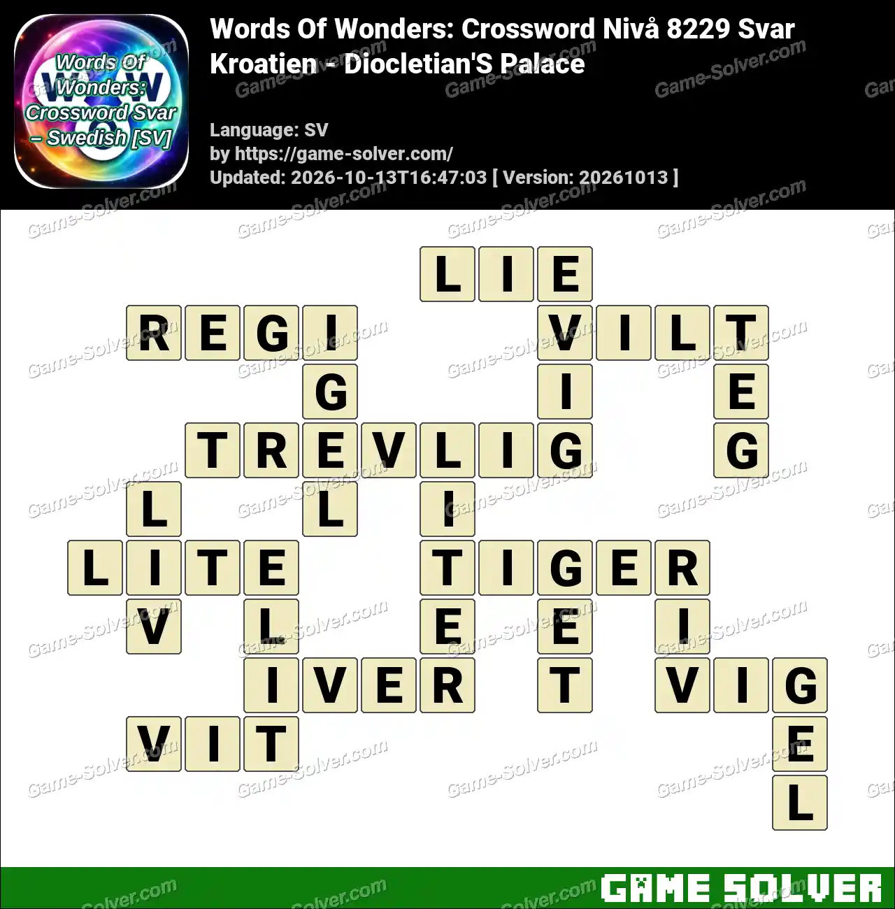 Words Of Wonders: Crossword Nivå 8229 Svar – Kroatien – Diocletian’S Palace